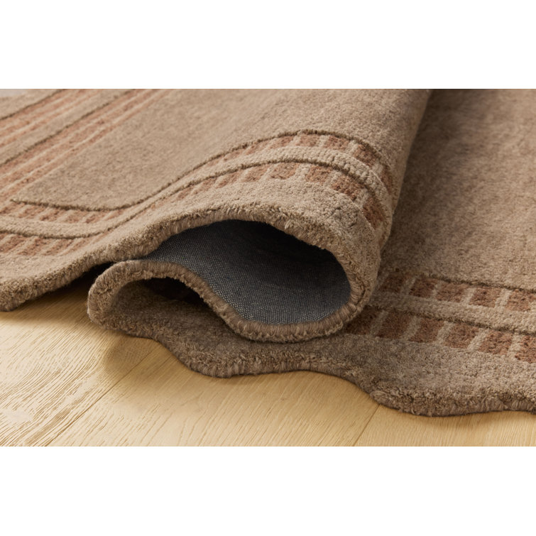 Scottie Mocha and Clay Hand-Tufted Wool Area Rug 3'-6" x 5'-6"