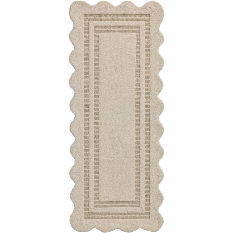 Ivory and Grey Hand-Tufted Wool Rectangular Area Rug 9'-3" x 13'