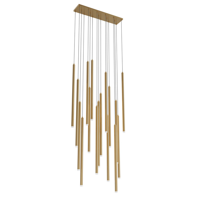 Filmore Antique Brass 17-Light Clustered Pendant with Crystal Accents