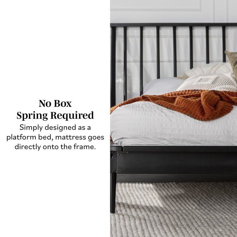 Elegant Queen Pine Spindle Bed with Headboard and Storage Drawer