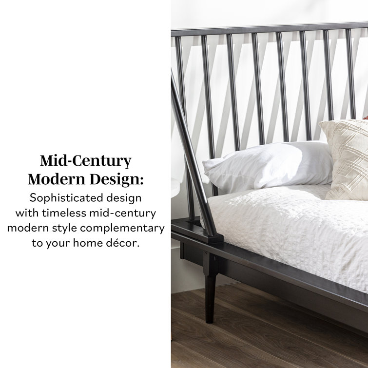 Elegant Queen Pine Spindle Bed with Headboard and Storage Drawer
