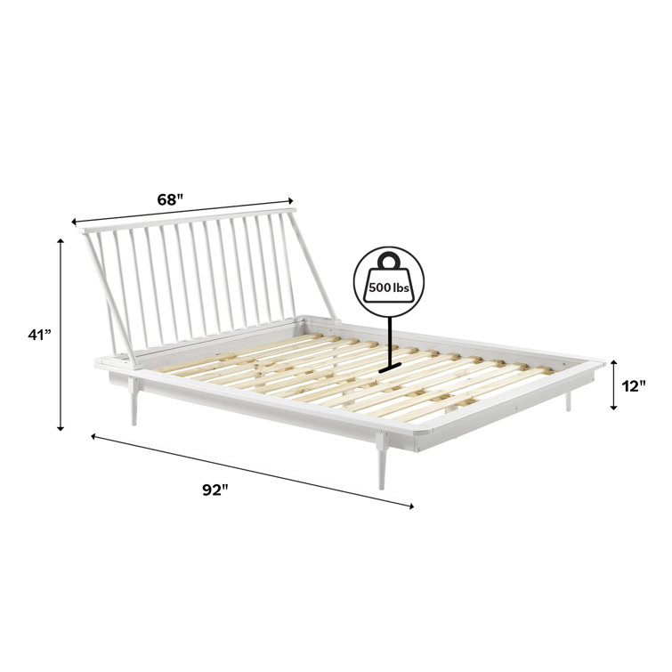 Elegant Queen Pine Spindle Bed with Headboard and Storage Drawer