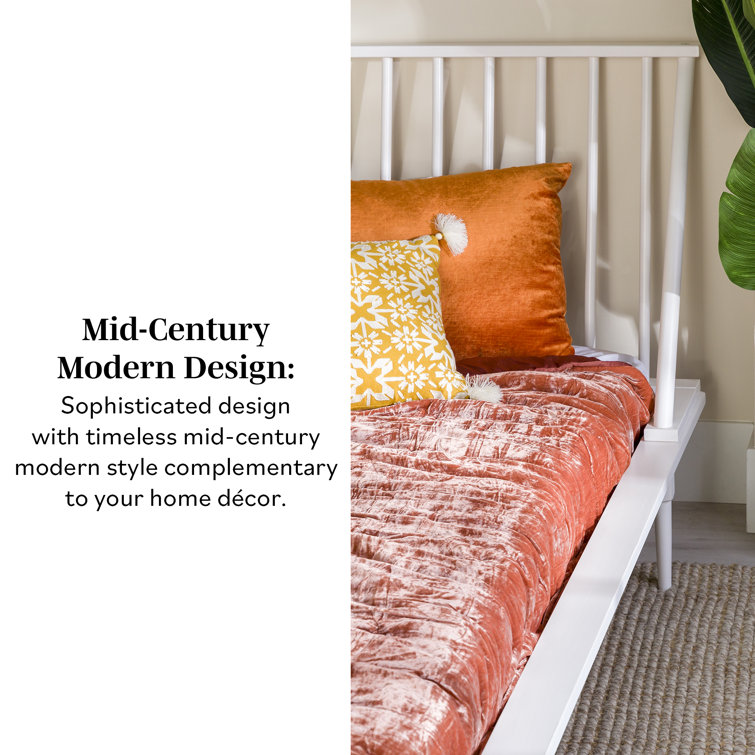 Elegant Queen Pine Spindle Bed with Headboard and Storage Drawer
