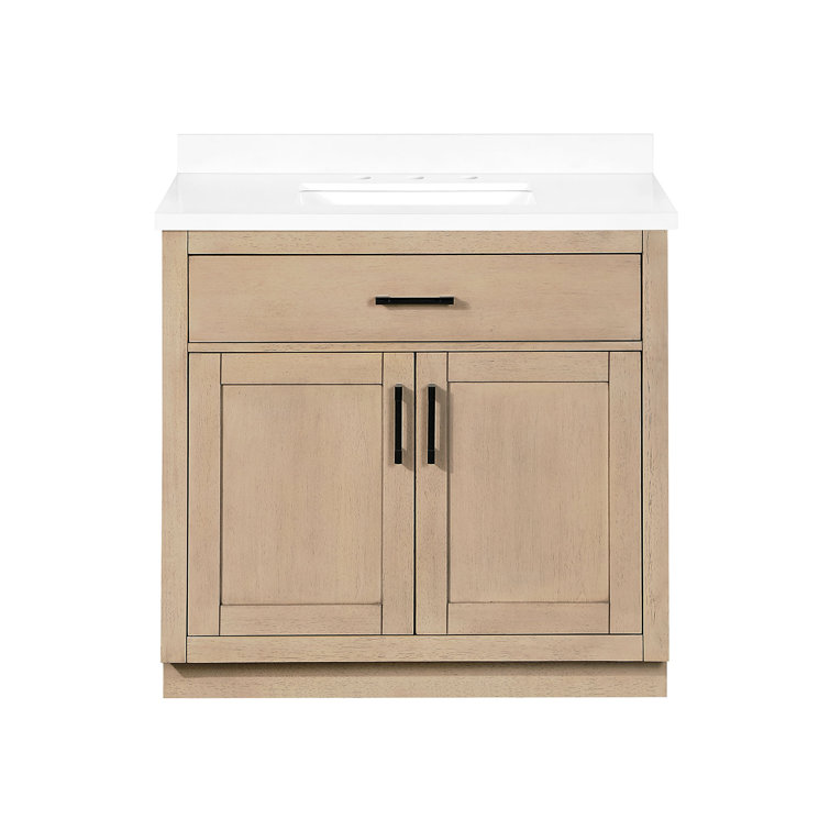 Bailey 36" Sahara Birch Freestanding Single Sink Vanity with Quartz Countertop