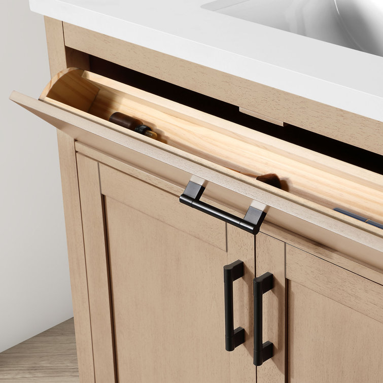 Bailey 36" Sahara Birch Freestanding Single Sink Vanity with Quartz Countertop