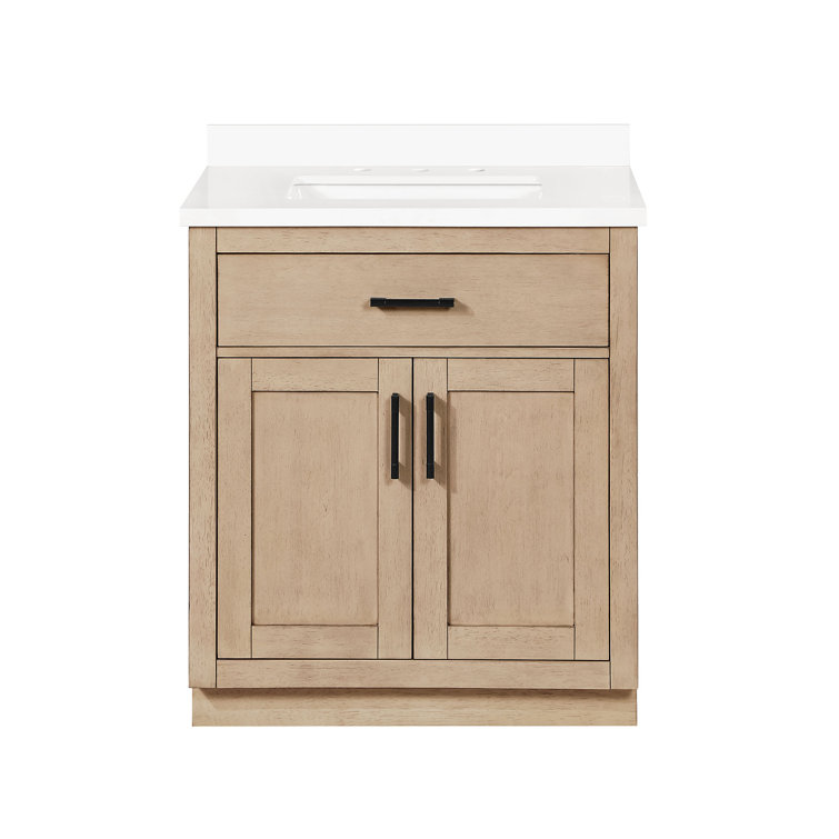Bailey 30" Sahara Birch Vanity with White Quartz Top
