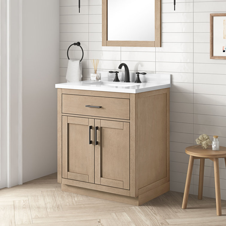 Bailey 30" Sahara Birch Vanity with White Quartz Top