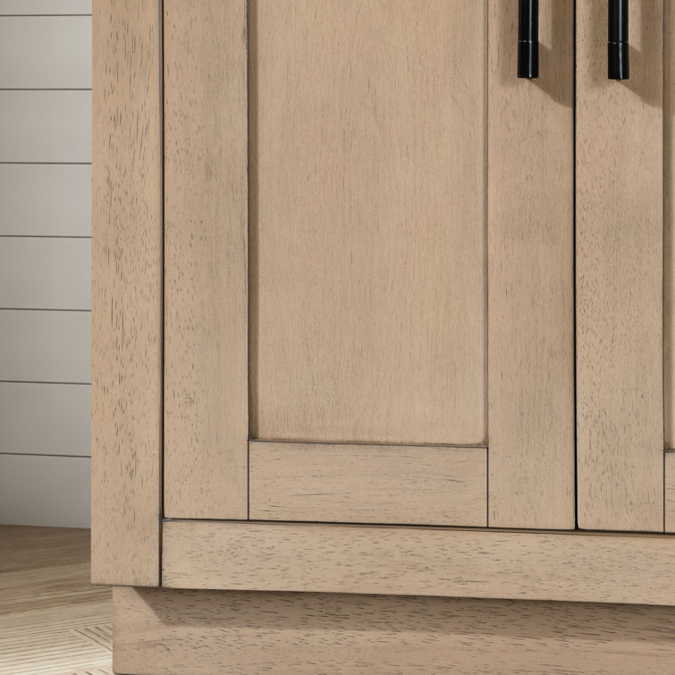 Sahara Birch 60" Double Freestanding Bathroom Vanity with Ceramic Sink
