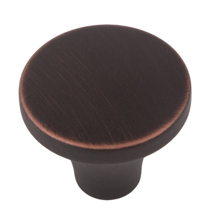 Brushed Copper Round Cabinet Knob with Mounting Hardware