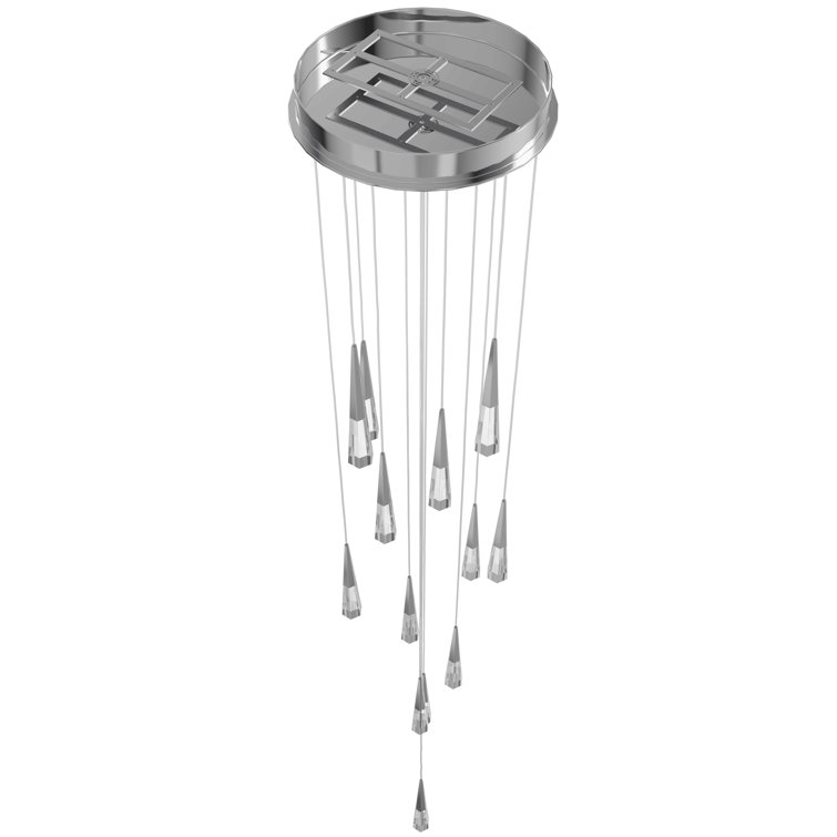 Avalon Crystal Cascade LED Chandelier in Polished Chrome