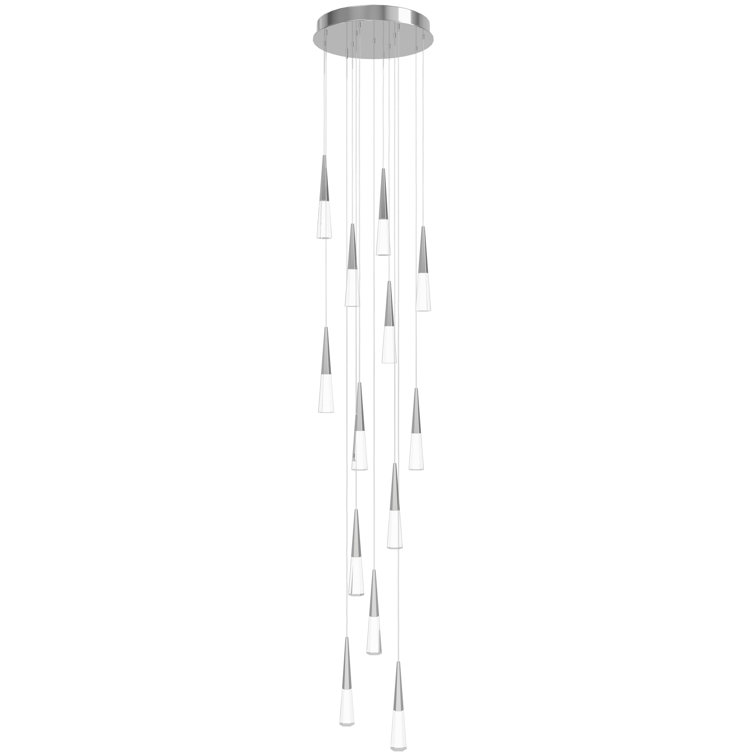Avalon Crystal Cascade LED Chandelier in Polished Chrome