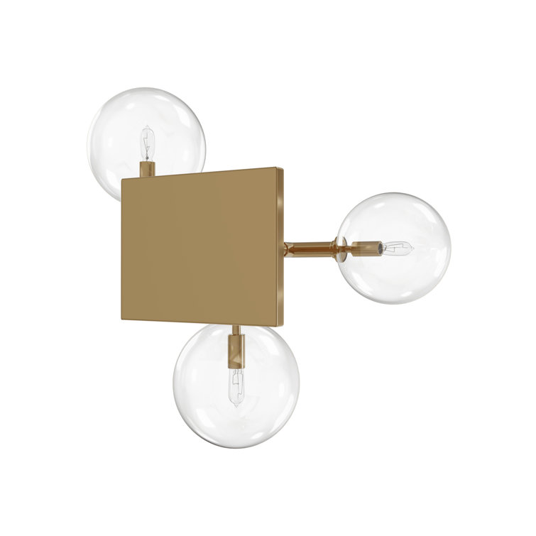Delilah Brass Dimmable Direct Wired Electric Sconce