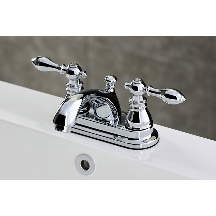 Polished Chrome Victorian Style 4" Centerset Bathroom Faucet