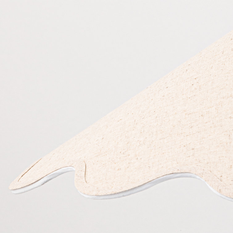Elegant Scalloped Edge Linen & Aged Brass 20" Pendant Light
