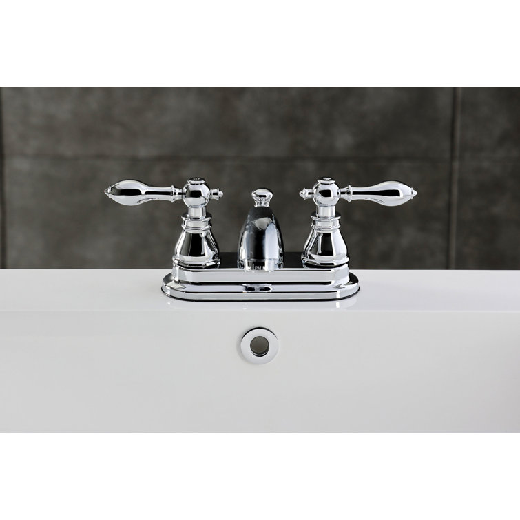 Polished Chrome Victorian Style 4" Centerset Bathroom Faucet