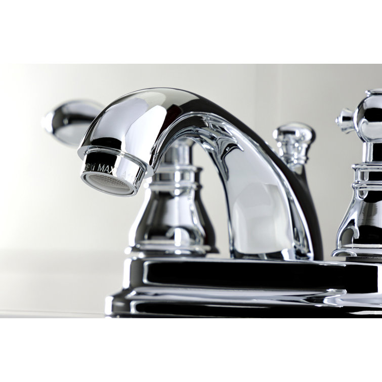 Polished Chrome Victorian Style 4" Centerset Bathroom Faucet
