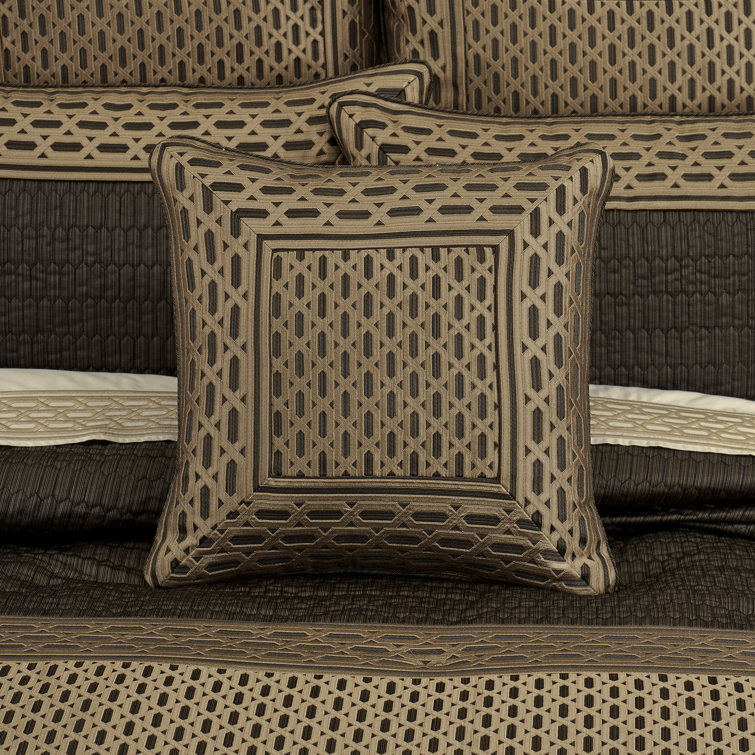 Bronze Geometric 20" Square Decorative Throw Pillow