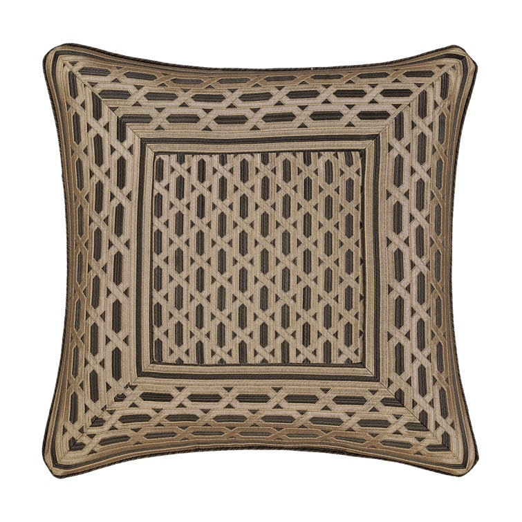 Bronze Geometric 20" Square Decorative Throw Pillow
