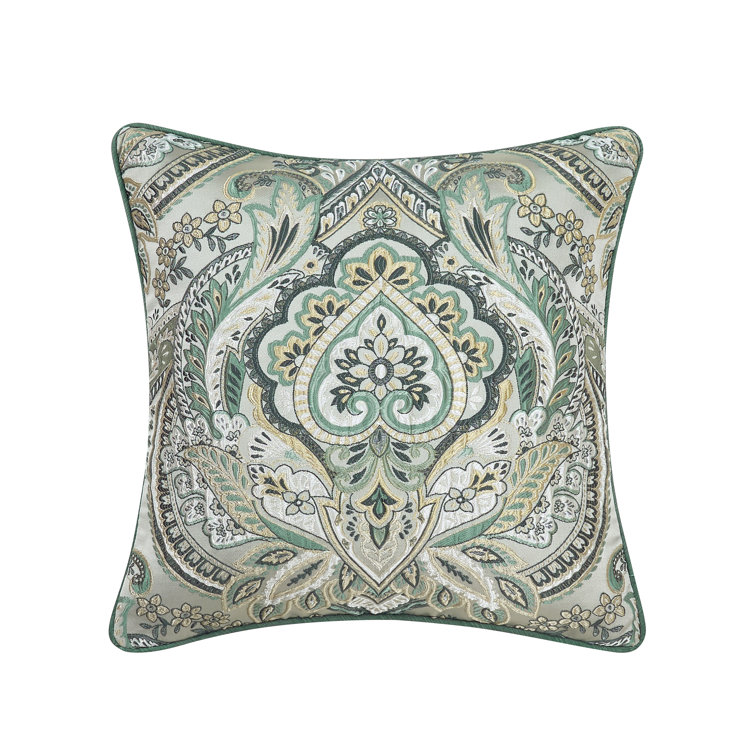 Nico 20" Square Spa Blue Woven Boho-Chic Throw Pillow