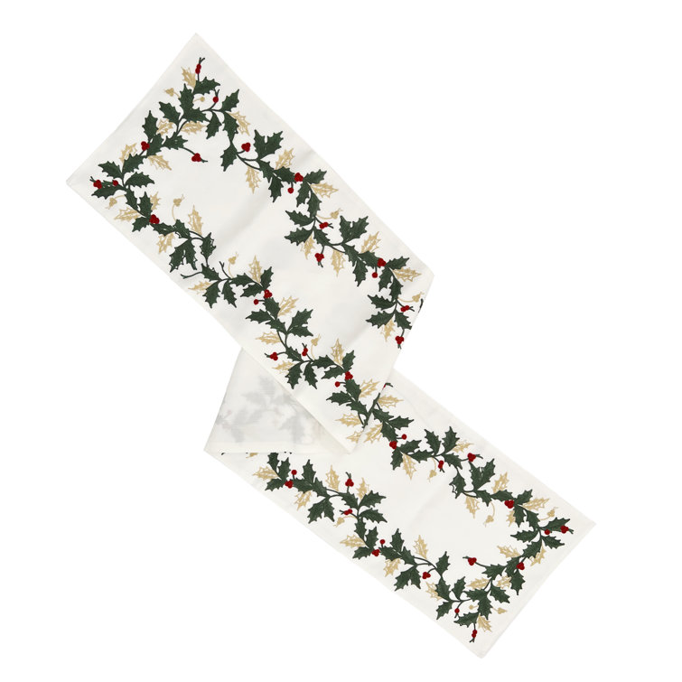 Classic Christmas Embroidered Polyester Table Runner
