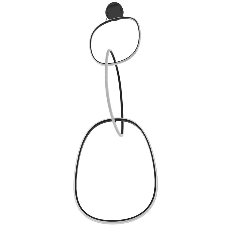 Black Aluminum 124" LED Pendant Light