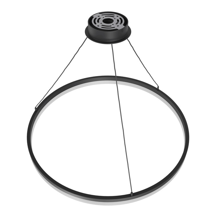 Black Aluminum 31-Inch Circular LED Pendant Light