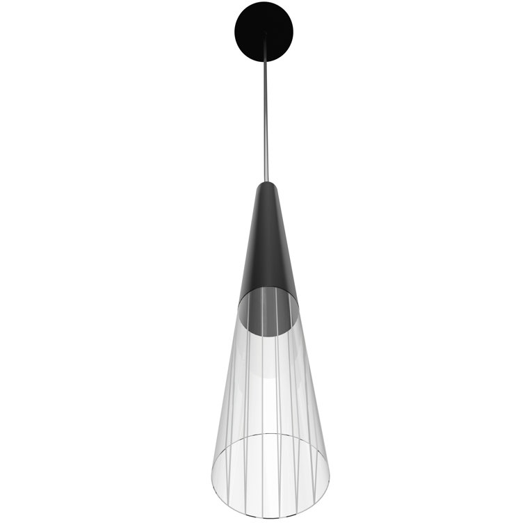 Gun Metal Crystal Mini Pendant Light with LED Bulb