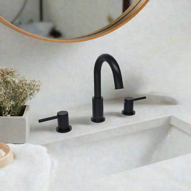 St. Lucia Matte Black 8" Widespread Bathroom Faucet