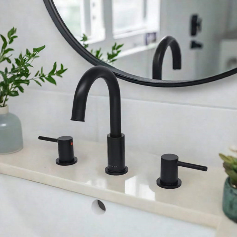 St. Lucia Matte Black 8" Widespread Bathroom Faucet