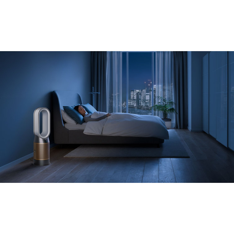 White and Gold Electric Air Purifier with Remote Control