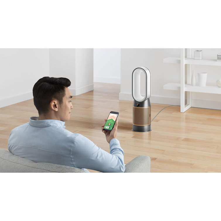 White and Gold Electric Air Purifier with Remote Control