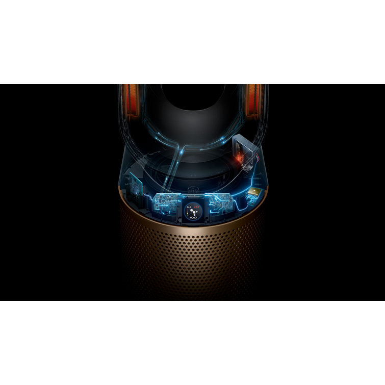 White and Gold Electric Air Purifier with Remote Control
