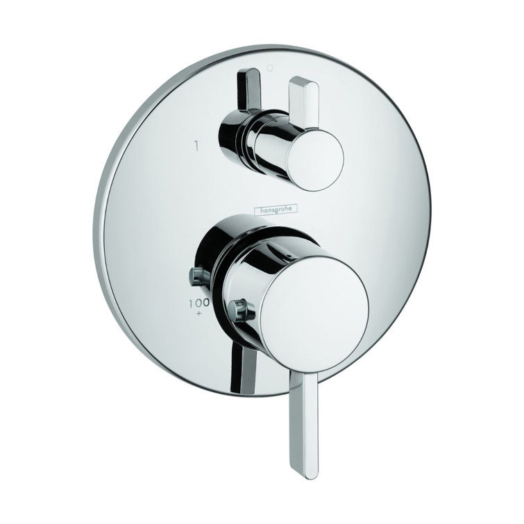 Chrome Thermostatic Shower Trim with Lever Handle