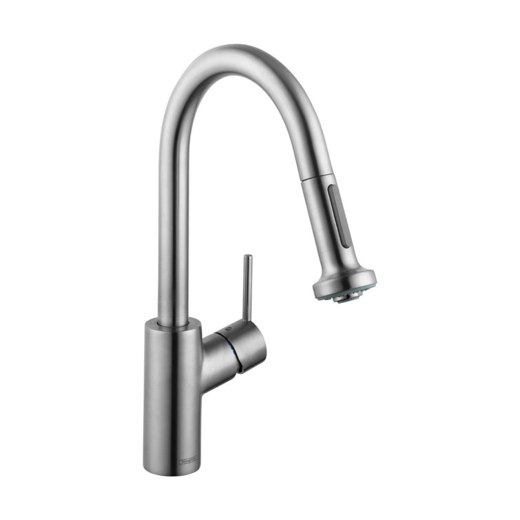Talis S Modern Steel Optik Pull-down Kitchen Faucet with Spray