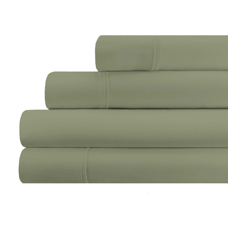 Luxurious Sage Egyptian Cotton Queen Deep Pocket Sheet Set