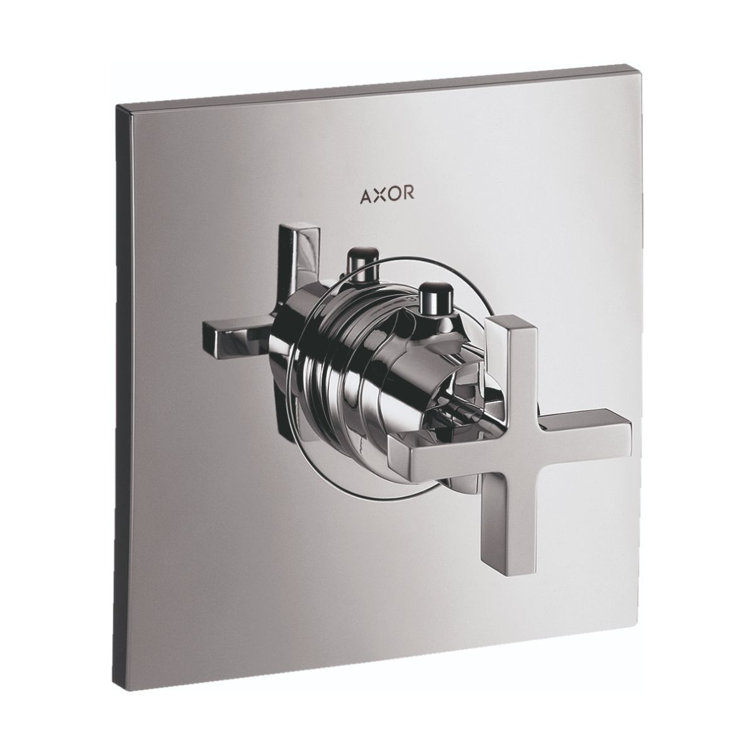 Citterio Brushed Gold Cross Handle Shower Trim