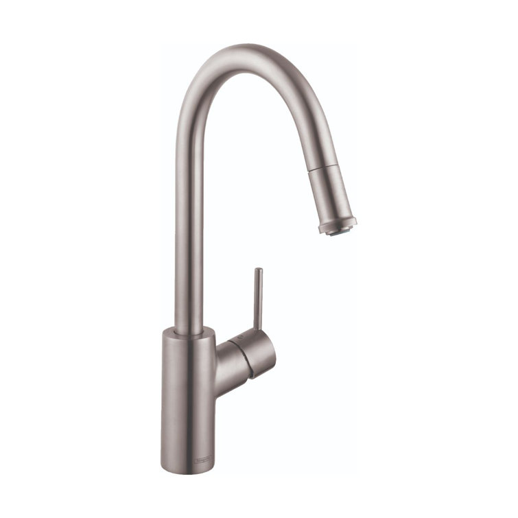 Talis S² 16" Steel Optik Pull-Down Kitchen Faucet with Spray