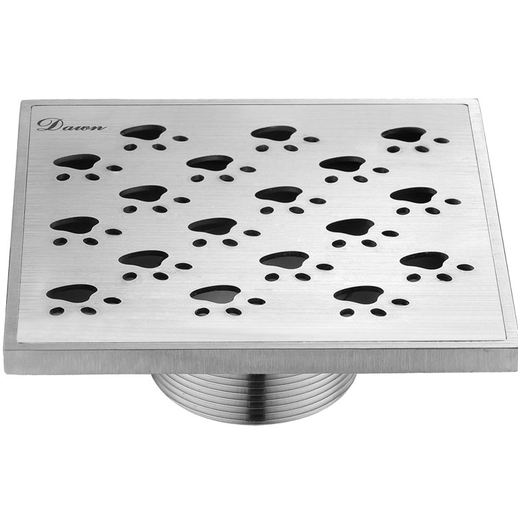 Stainless Steel Square Grid Shower Drain with Satin Finish