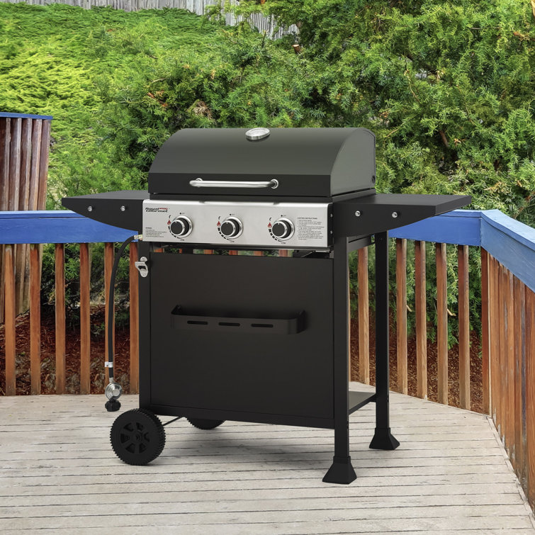 Royal Gourmet 3-Burner Black Propane Gas Grill with Stainless Steel