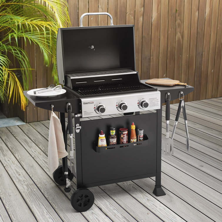 Royal Gourmet 3-Burner Black Propane Gas Grill with Stainless Steel