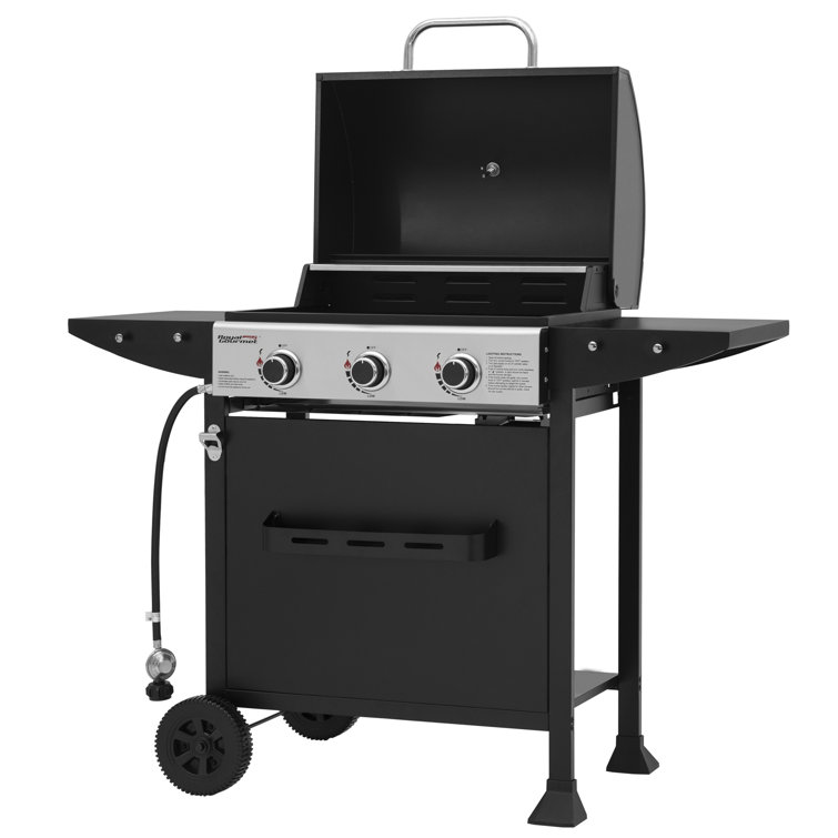 Royal Gourmet 3-Burner Black Propane Gas Grill with Stainless Steel