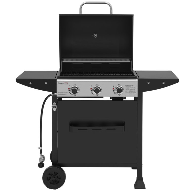 Royal Gourmet 3-Burner Black Propane Gas Grill with Stainless Steel