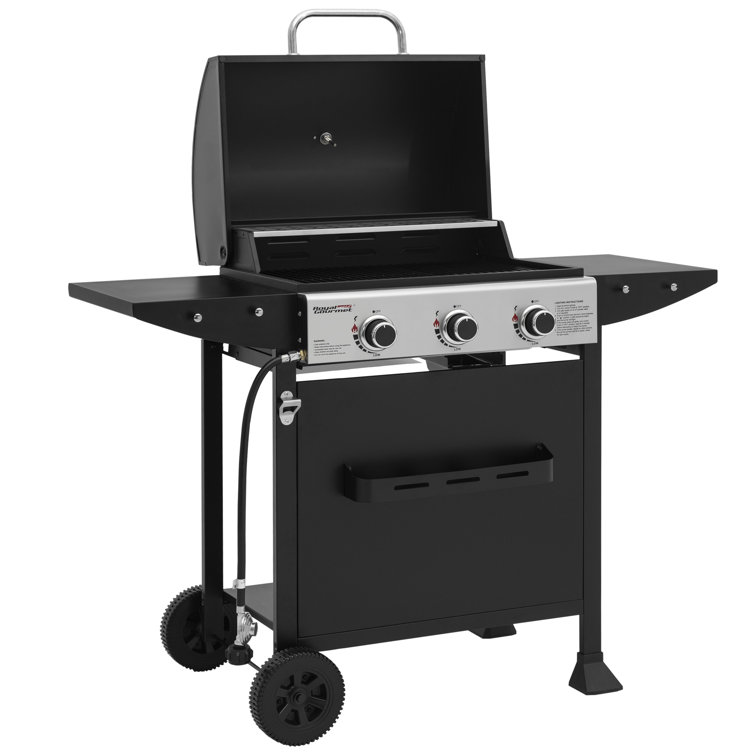 Royal Gourmet 3-Burner Black Propane Gas Grill with Stainless Steel