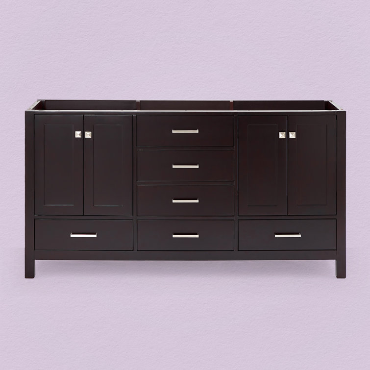 Espresso 66'' Double Freestanding Bathroom Vanity Base