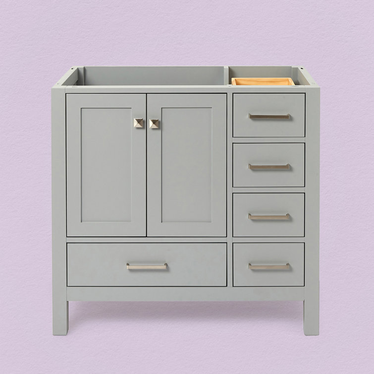 Cambridge 36" Gray Solid Wood Freestanding Vanity Cabinet