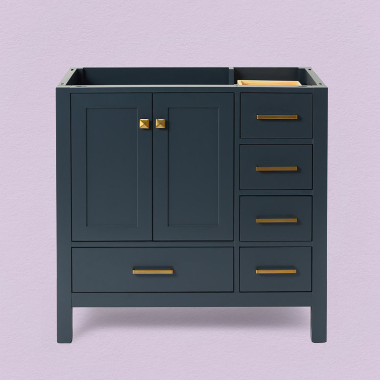 Midnight Blue 36" Solid Wood Freestanding Vanity Cabinet