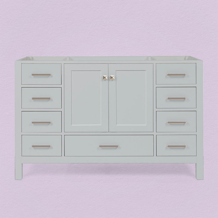 Cambridge 54" Grey Solid Wood Freestanding Bathroom Vanity