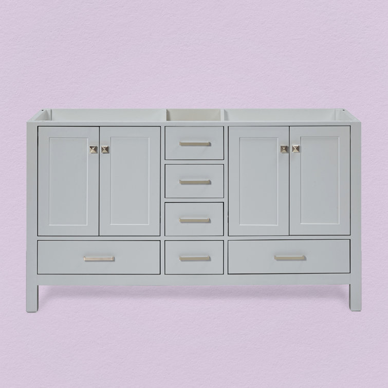 Cambridge 60" Gray Double Freestanding Vanity Cabinet