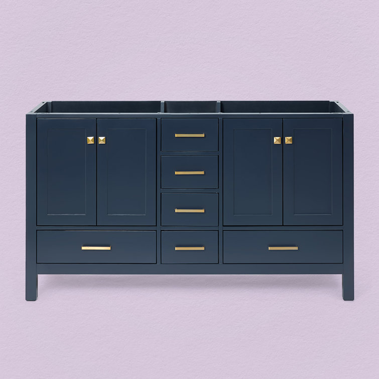Cambridge Midnight Blue 60" Double Freestanding Vanity Cabinet