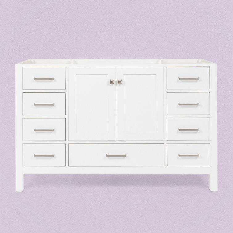 Cambridge 54" White Solid Wood Single Vanity Cabinet